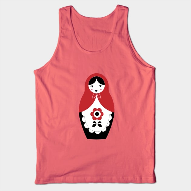 Matryoshka Nesting Doll, Red Tank Top by BeanstalkPrints